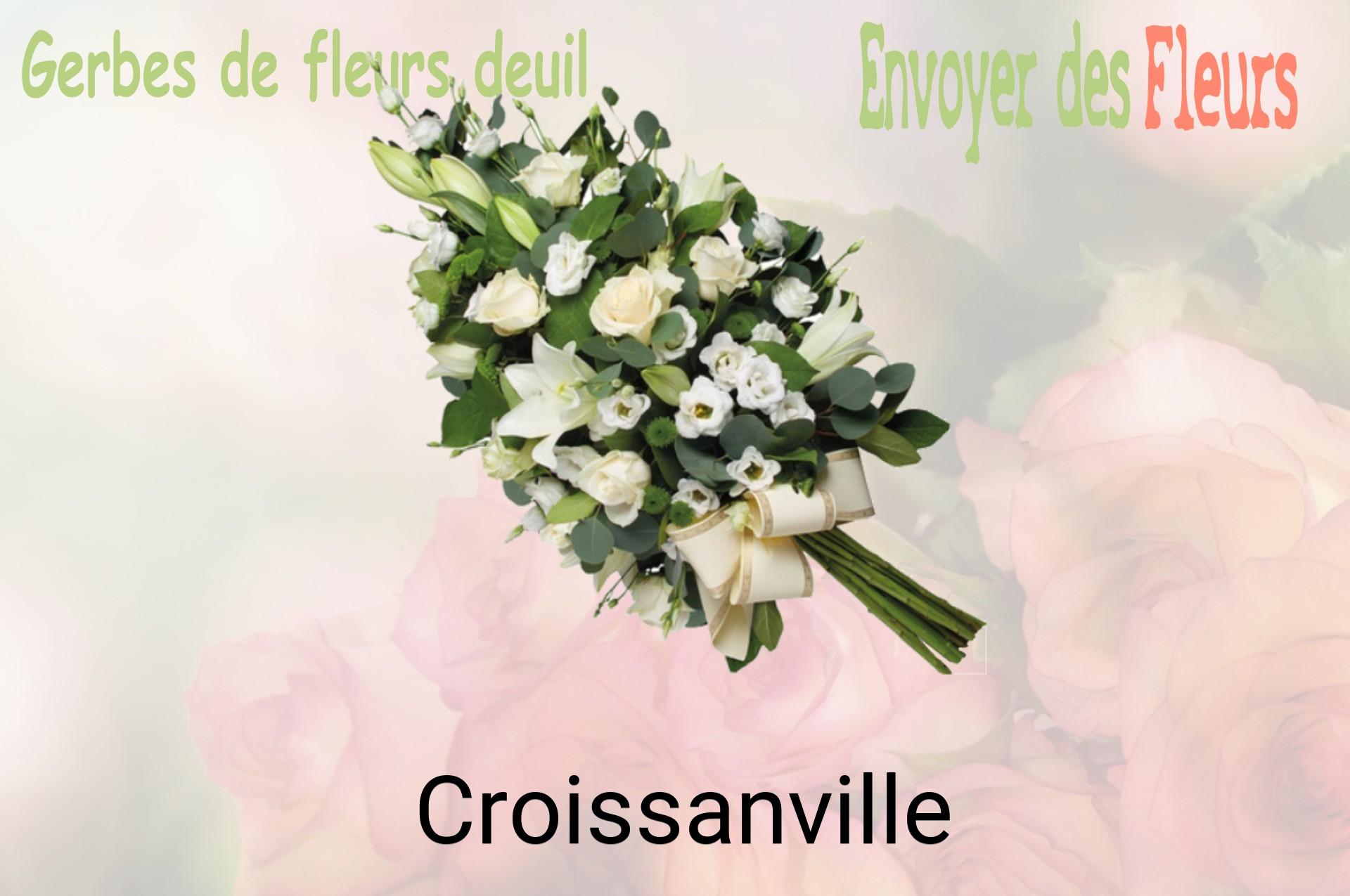 Gerbe de fleurs de deuil livrée à Croissanville